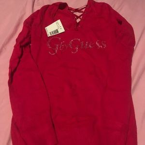 Brand new red G by guess long sleeve top.